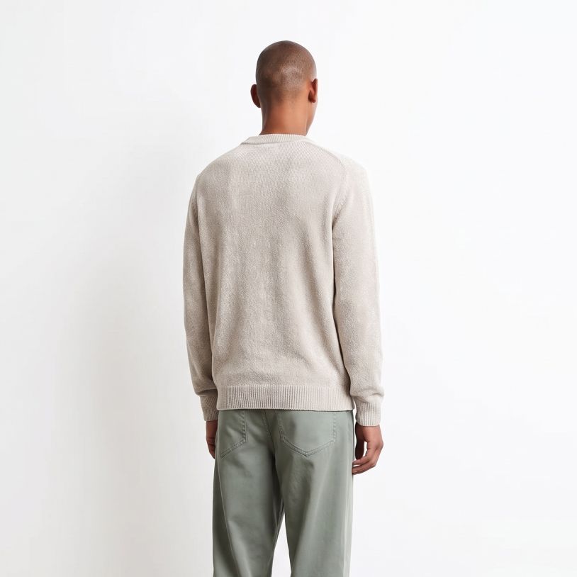 Roberto Ricci Designs Samt-Rundhals-Pullover Offwhite