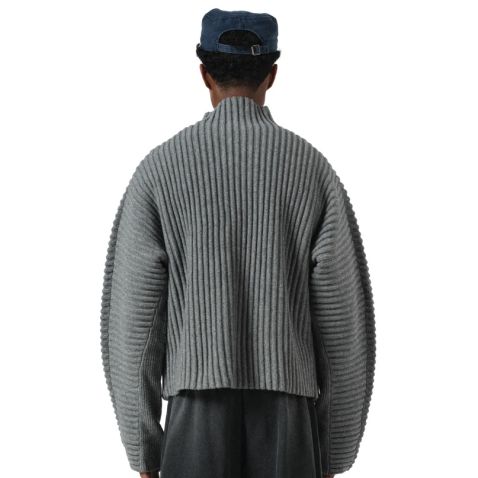 Seventh Globe Rib Knit Cardigan Grau