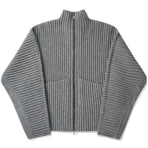 Seventh Globe Rib Knit Cardigan Grau