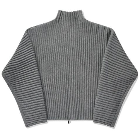 Seventh Globe Rib Knit Cardigan Grau