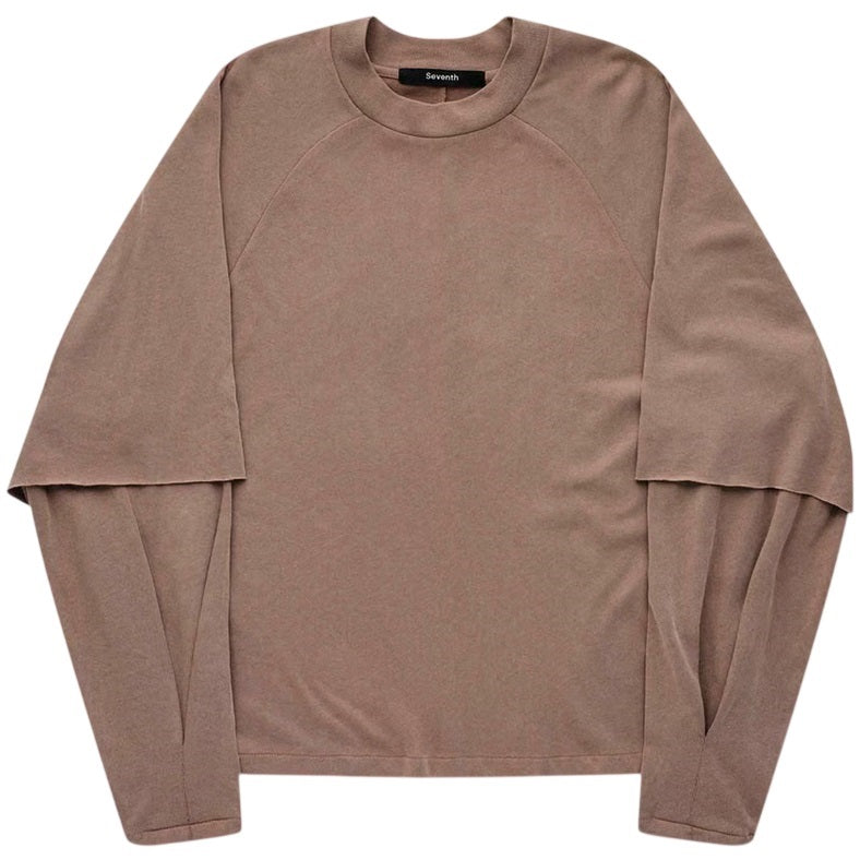 Seventh Raglan Layered Longsleeve T-shirt Braun