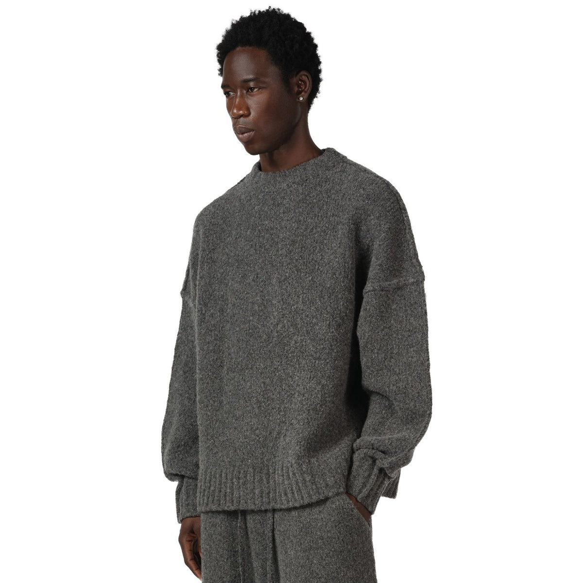 Seventh Wollstrick-Poloshirt-Pullover Anthrazit