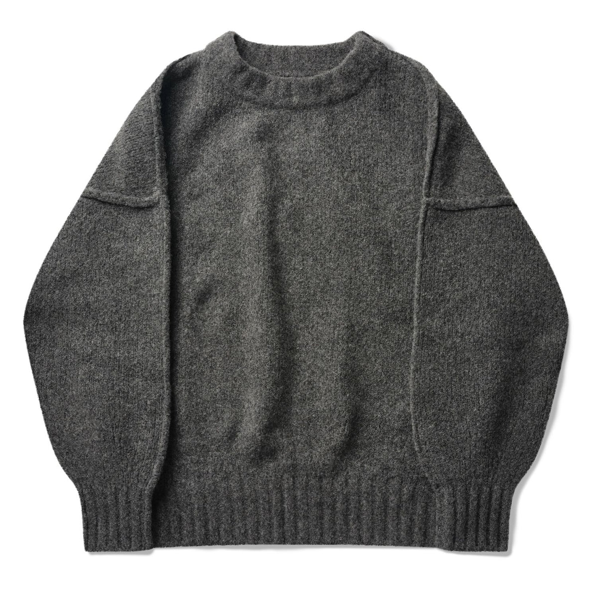 Seventh Wollstrick-Poloshirt-Pullover Anthrazit