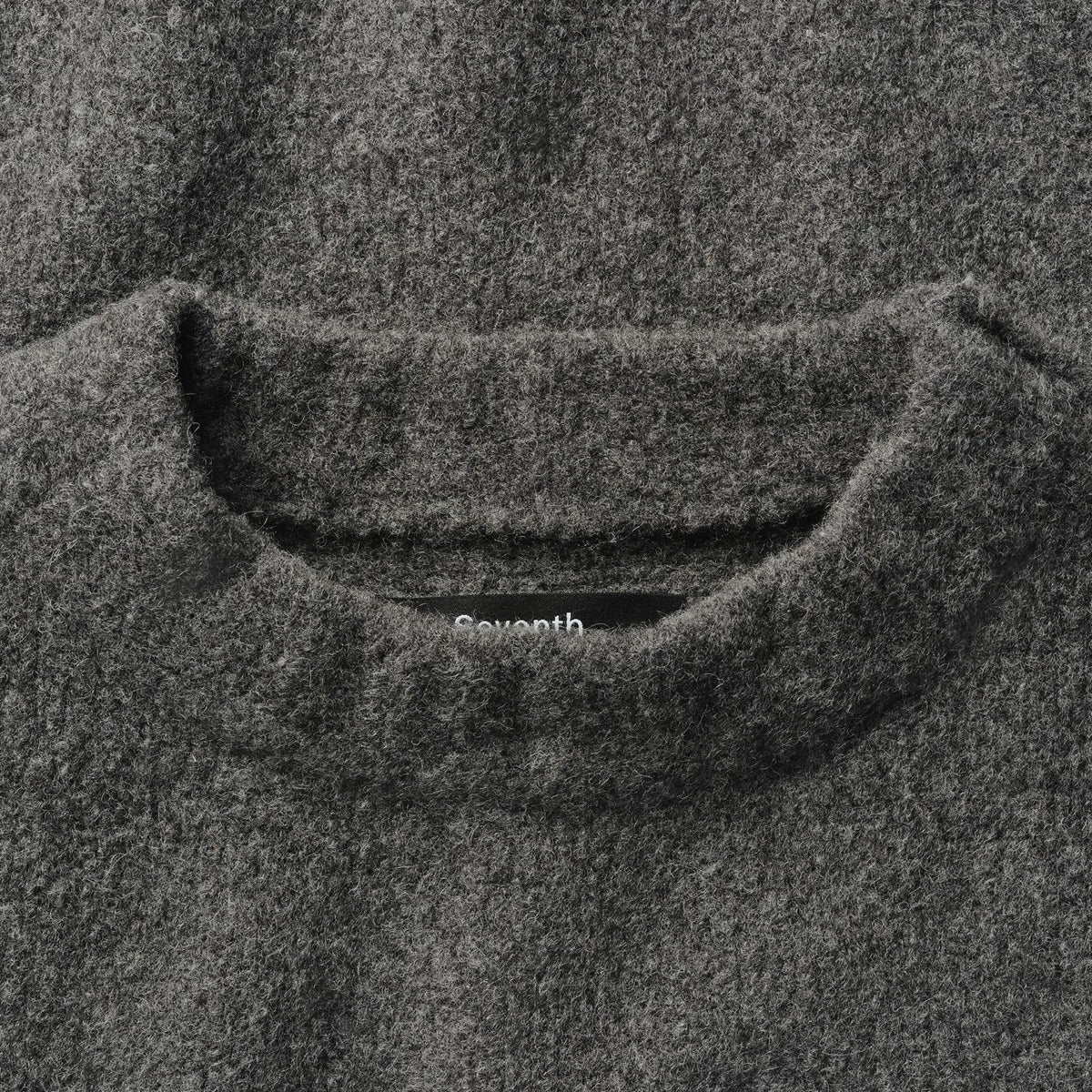 Seventh Wollstrick-Poloshirt-Pullover Anthrazit