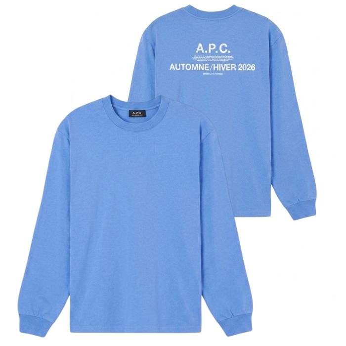 A.P.C. Hiver26 Langarm-T-shirt Blau
