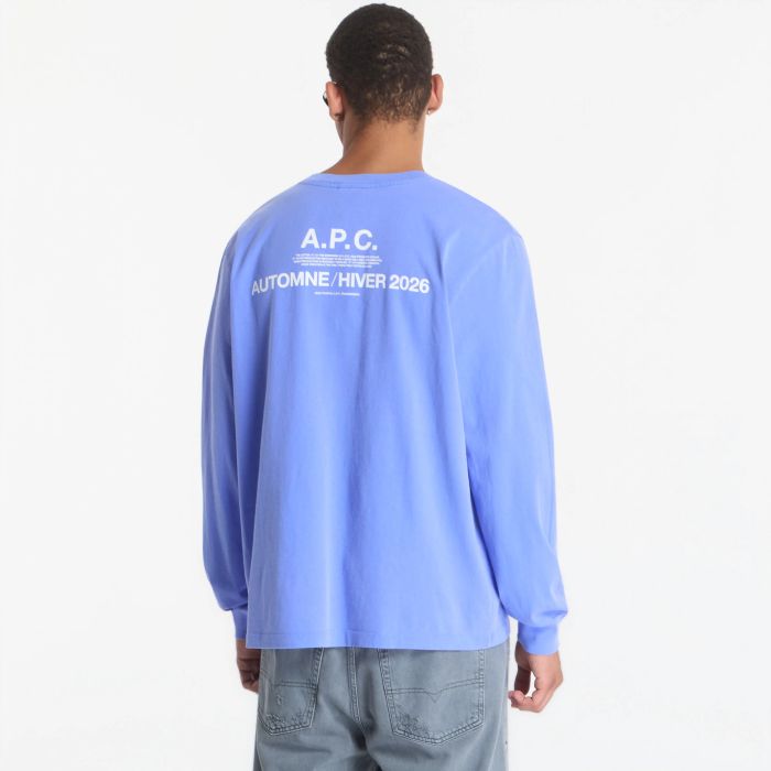 A.P.C. Hiver26 Langarm-T-shirt Blau