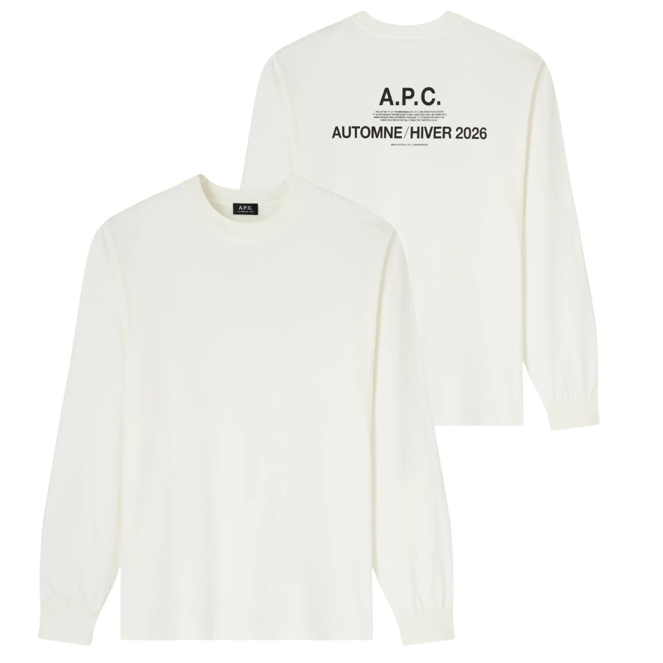 A.P.C. Hiver26 Langarm-T-shirt Offwhite