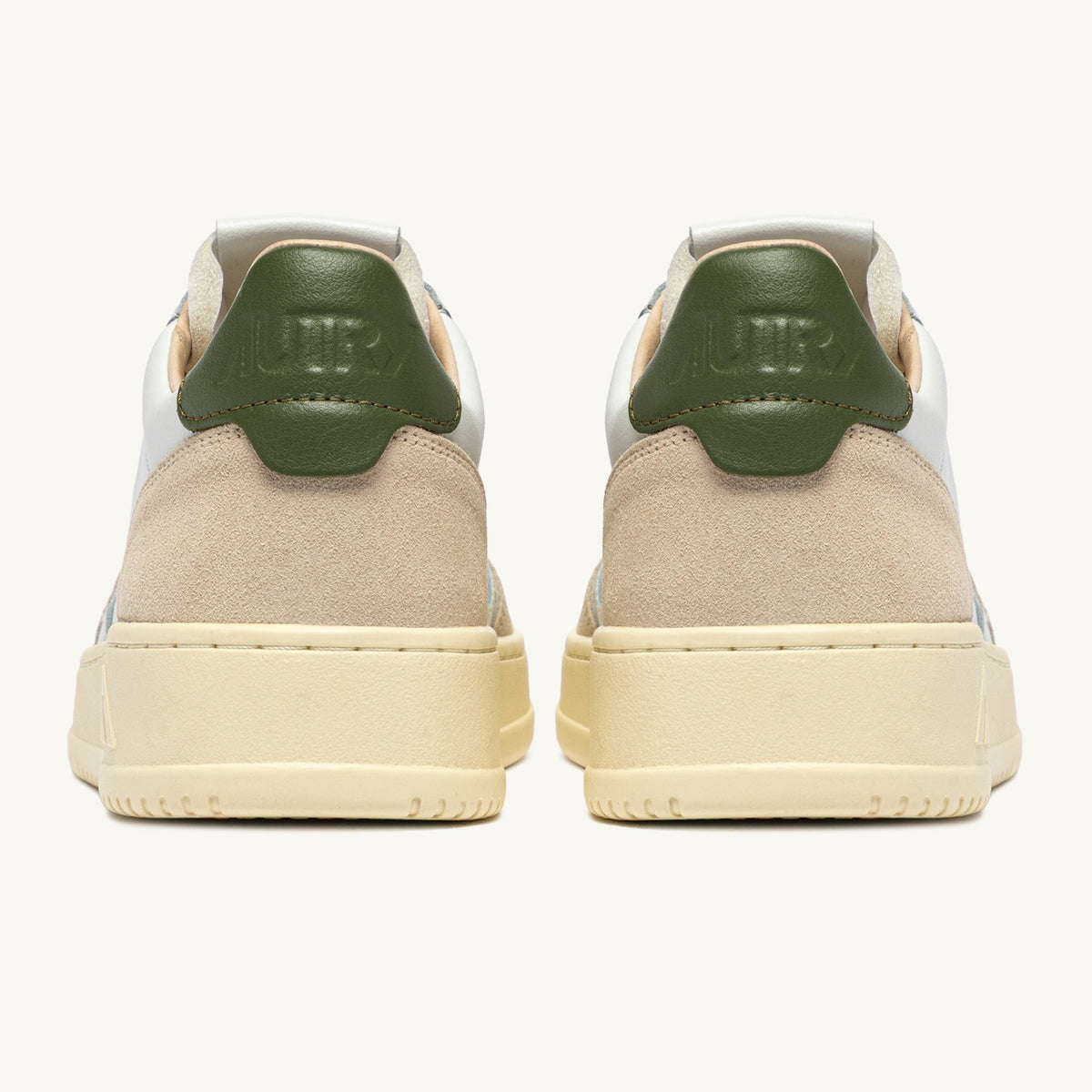 Autry Medalist Low Sneaker Weiß/Beige/Dunkelgrün