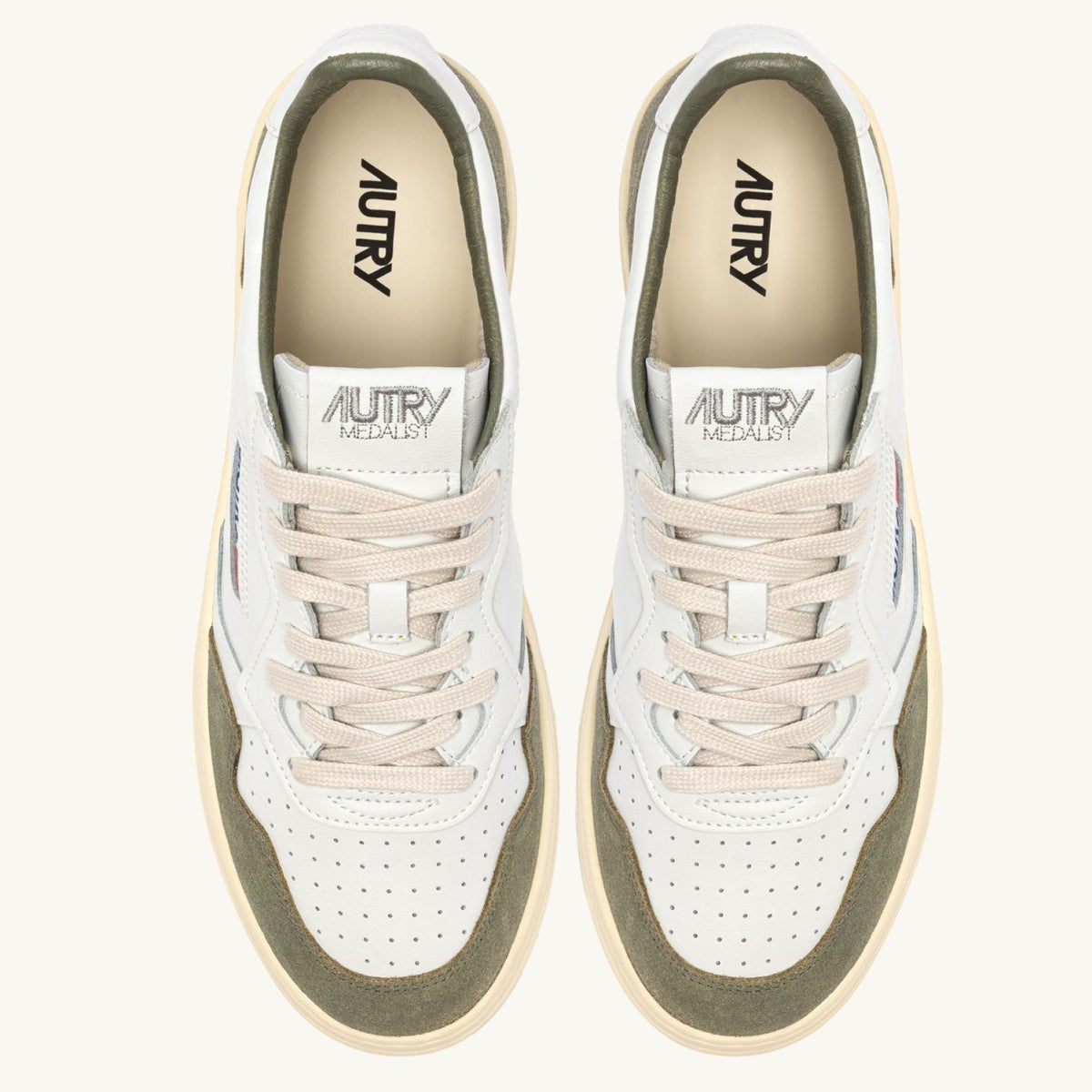 Autry Medalist Low Sneaker Weiß/Dunkelgrün