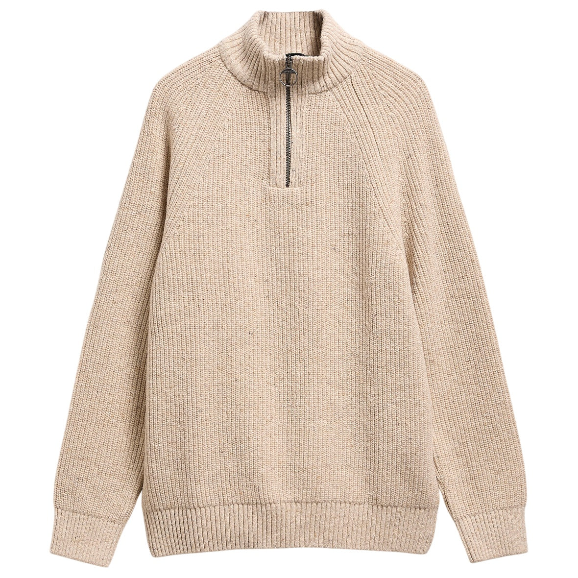 Barbour Essentials Fleck Half-Zip Pullover Beige