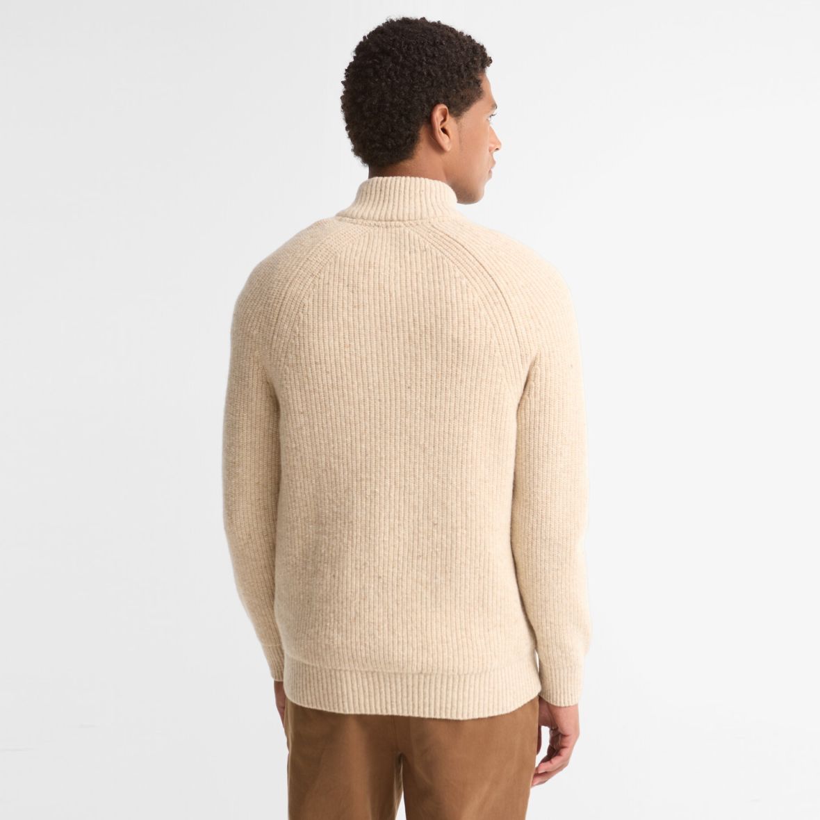 Barbour Essentials Fleck Half-Zip Pullover Beige