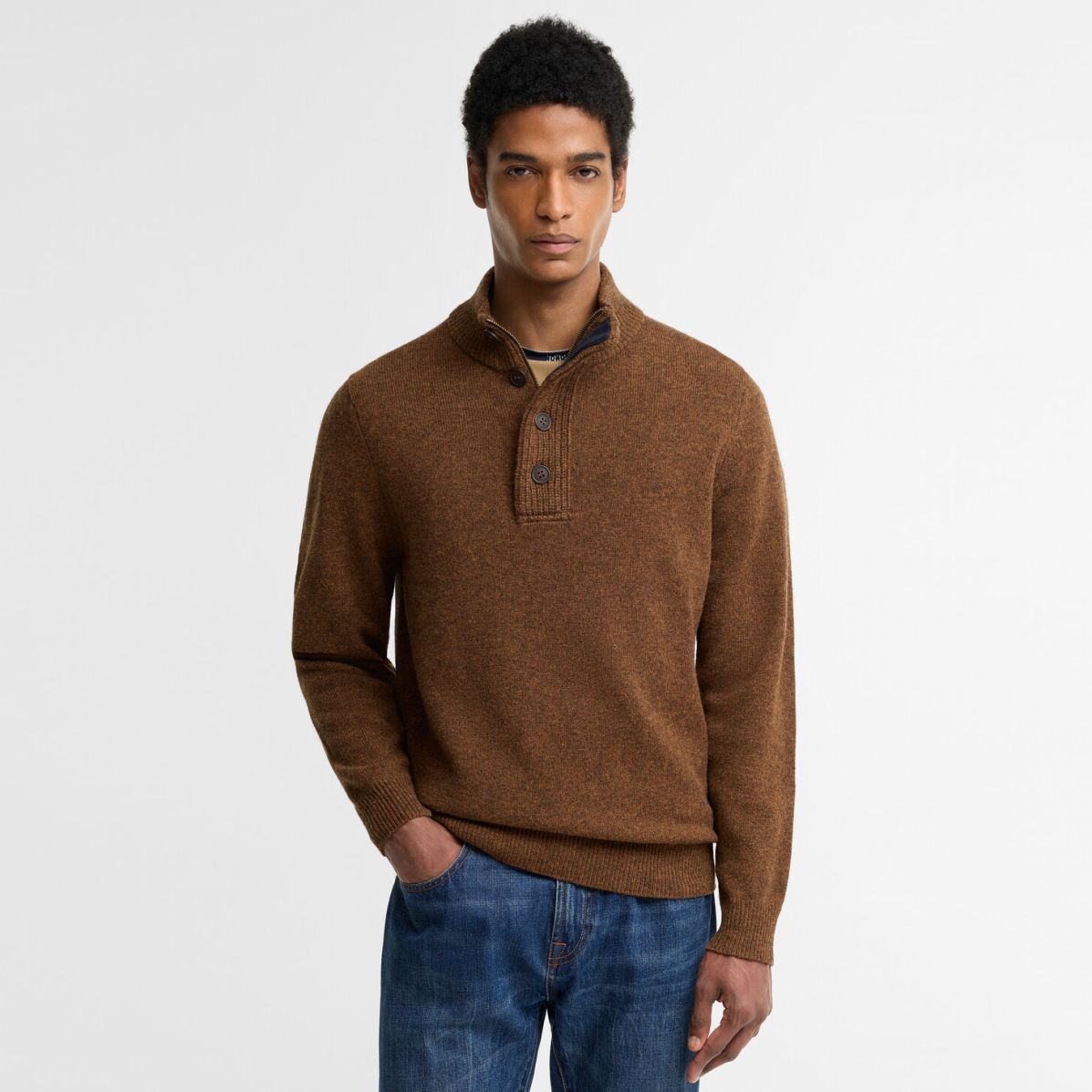 Barbour Essential Patch Half-Zip Pullover Braun