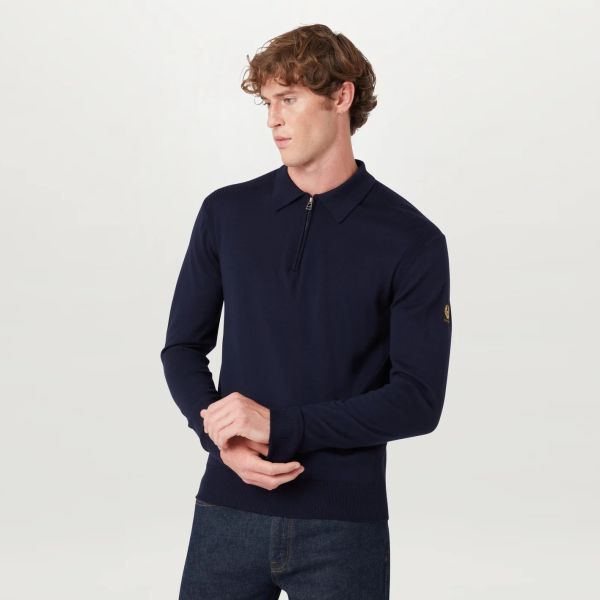 Belstaff Kyle Longsleeve Polo Navy