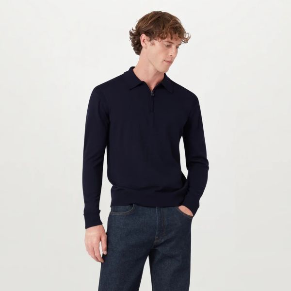 Belstaff Kyle Longsleeve Polo Navy