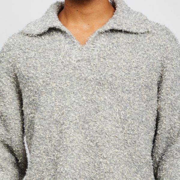 Bonsai Oversized Vrille Knit Sweater Grijs