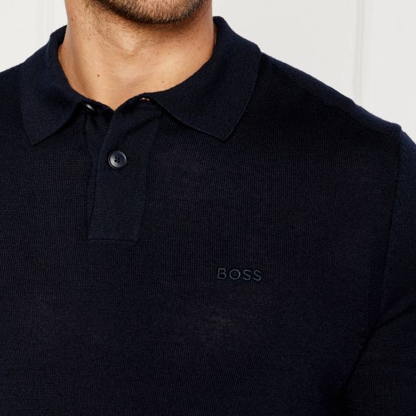 Boss Asac Longsleeve Polo Navy