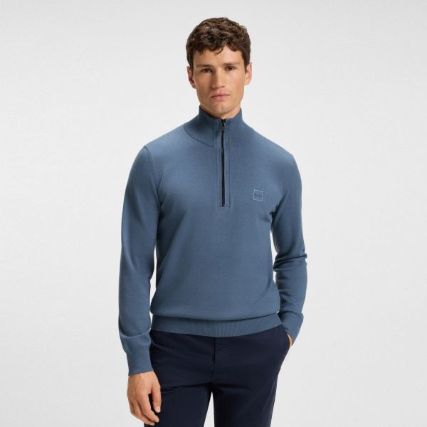 Boss Kanobix Zip Mock Sweater Blauw