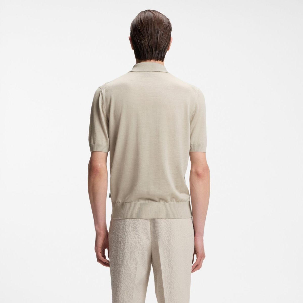 Boss Nolano Knitted Polo Beige