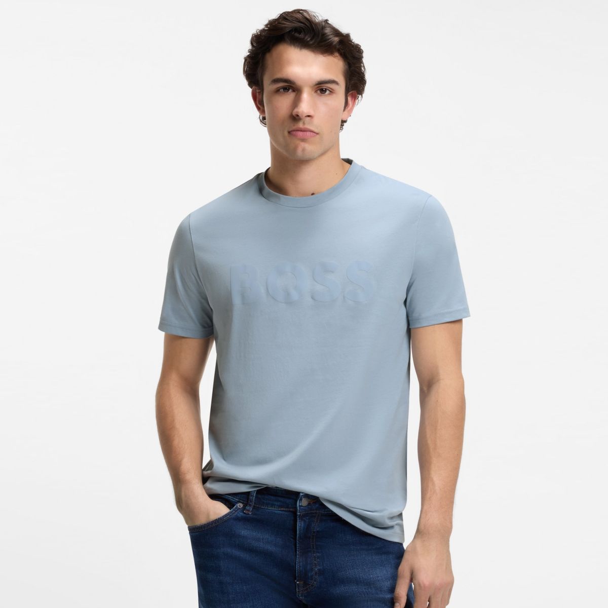 Boss Thinking T-shirt Licht Blauw