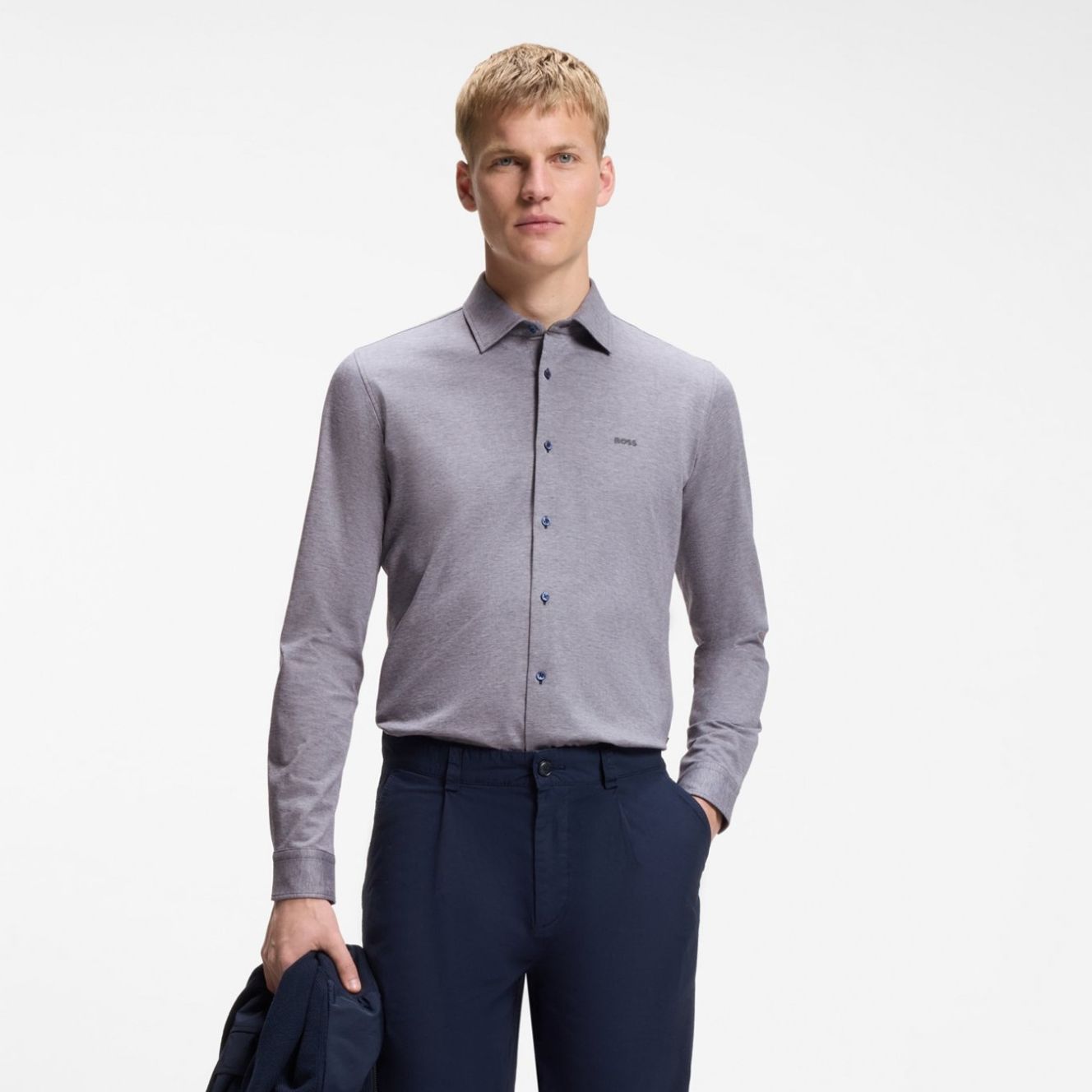Boss Mysoft Hemd Dunkelblau