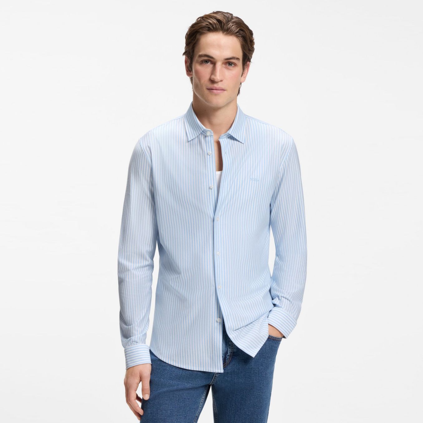 Boss Mysoft Hemd Blau