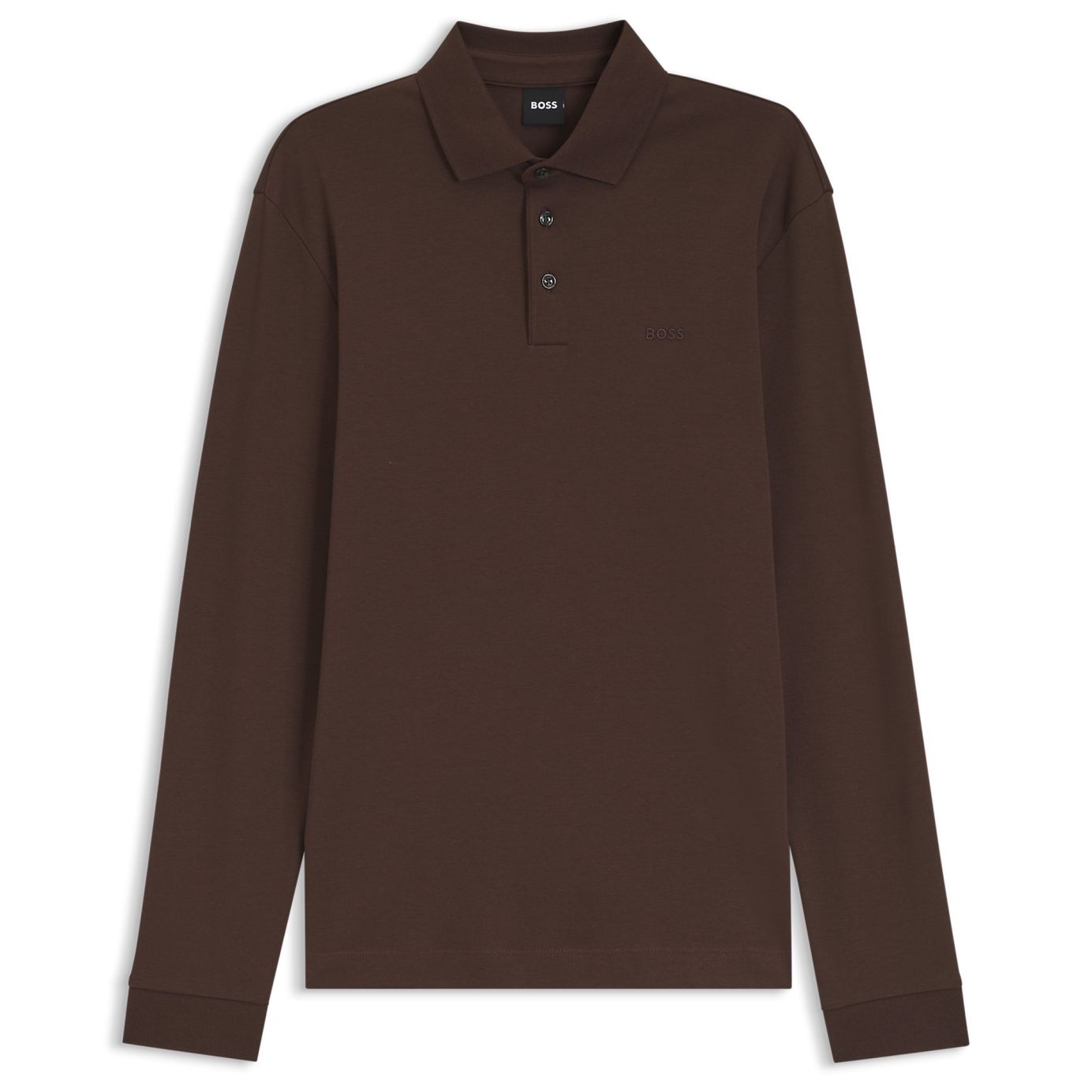 Boss Pado Langarm-Poloshirt Braun