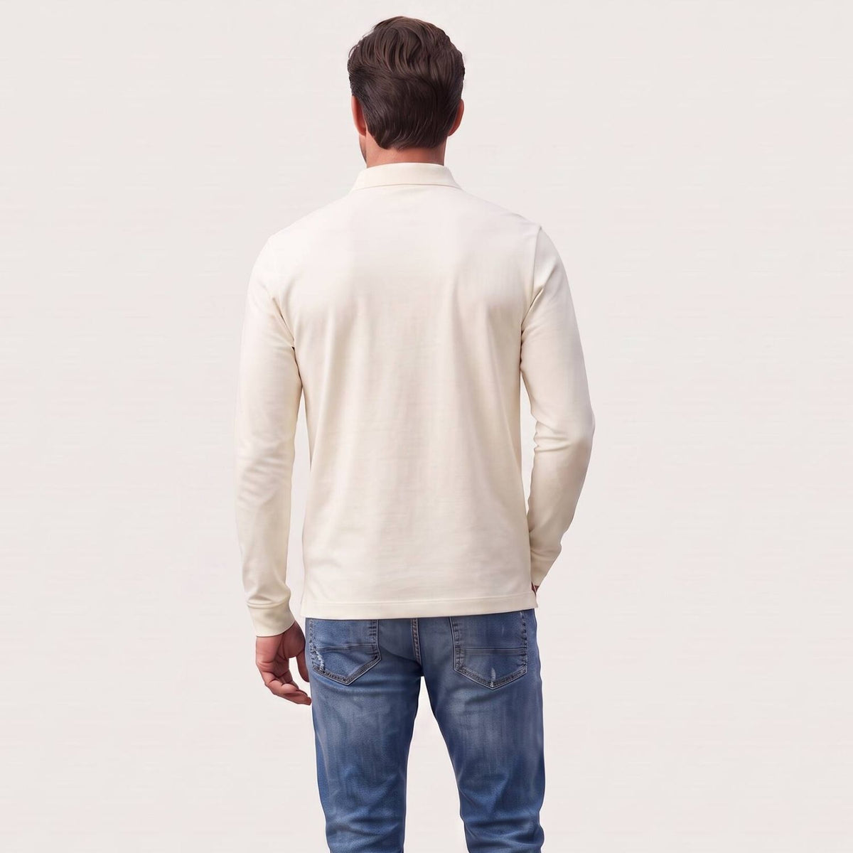 Boss Pado Longsleeve Polo Off White