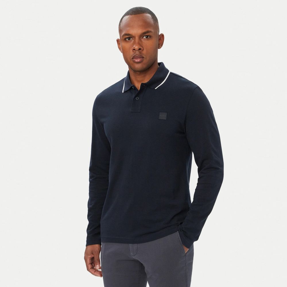 Boss Passerford Langarm-Poloshirt Marine