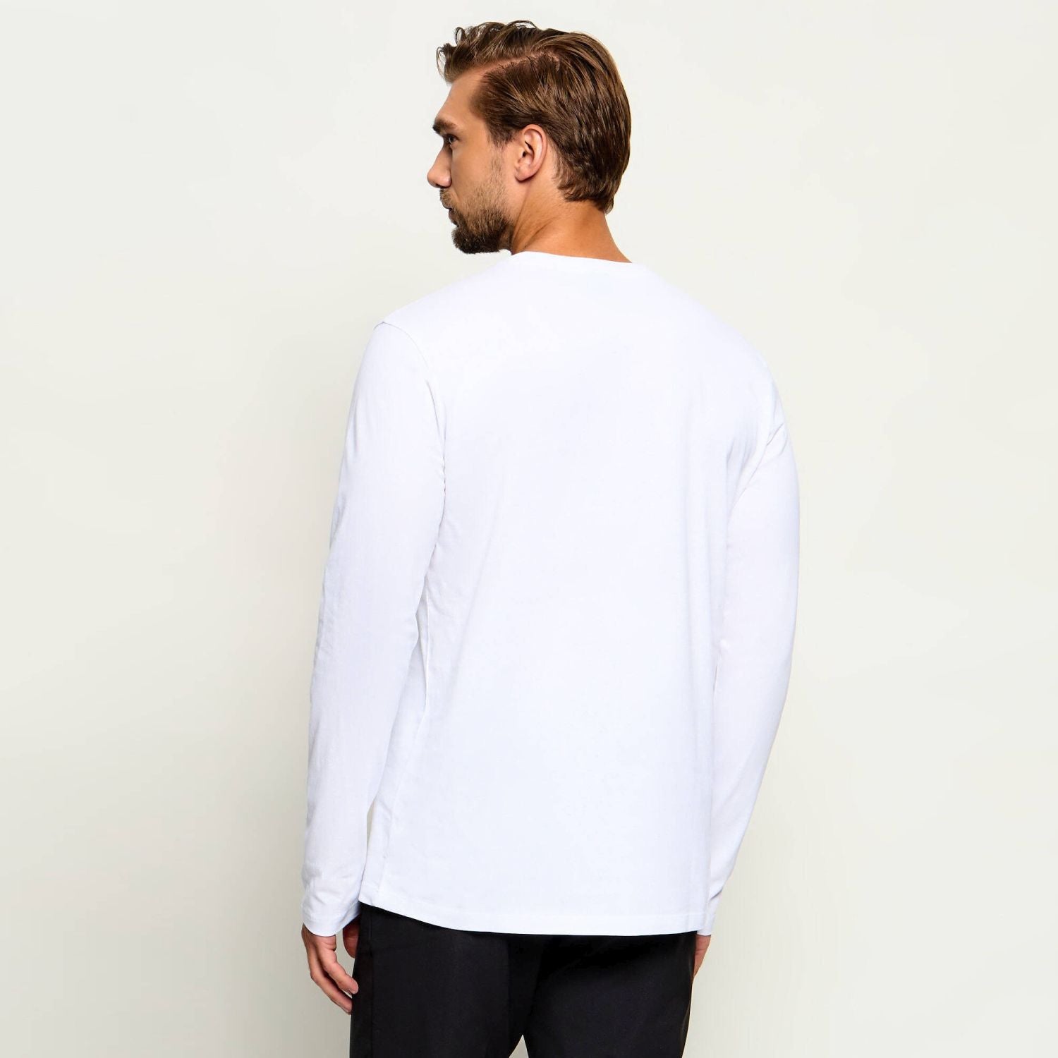 Boss Tacks Langarm-T-shirt Weiß