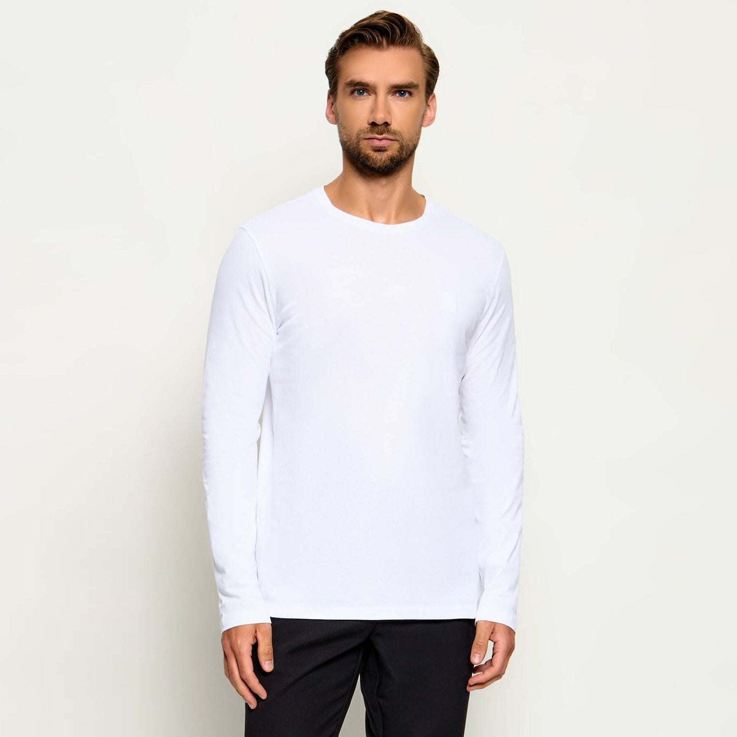 Boss Tacks Langarm-T-shirt Weiß