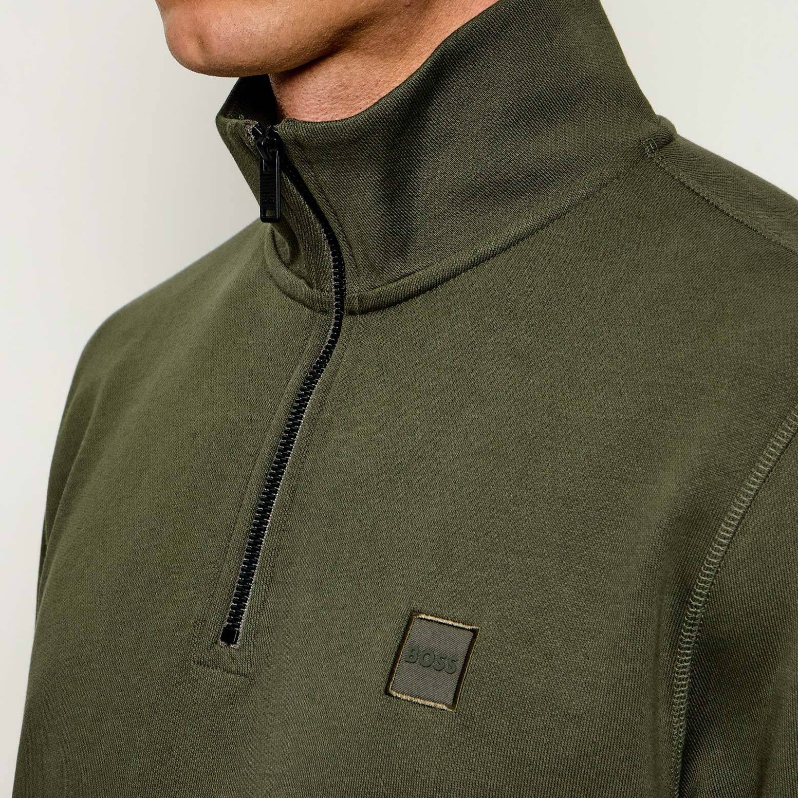 Boss Zetrust Half-Zip Pullover Dunkelgrün
