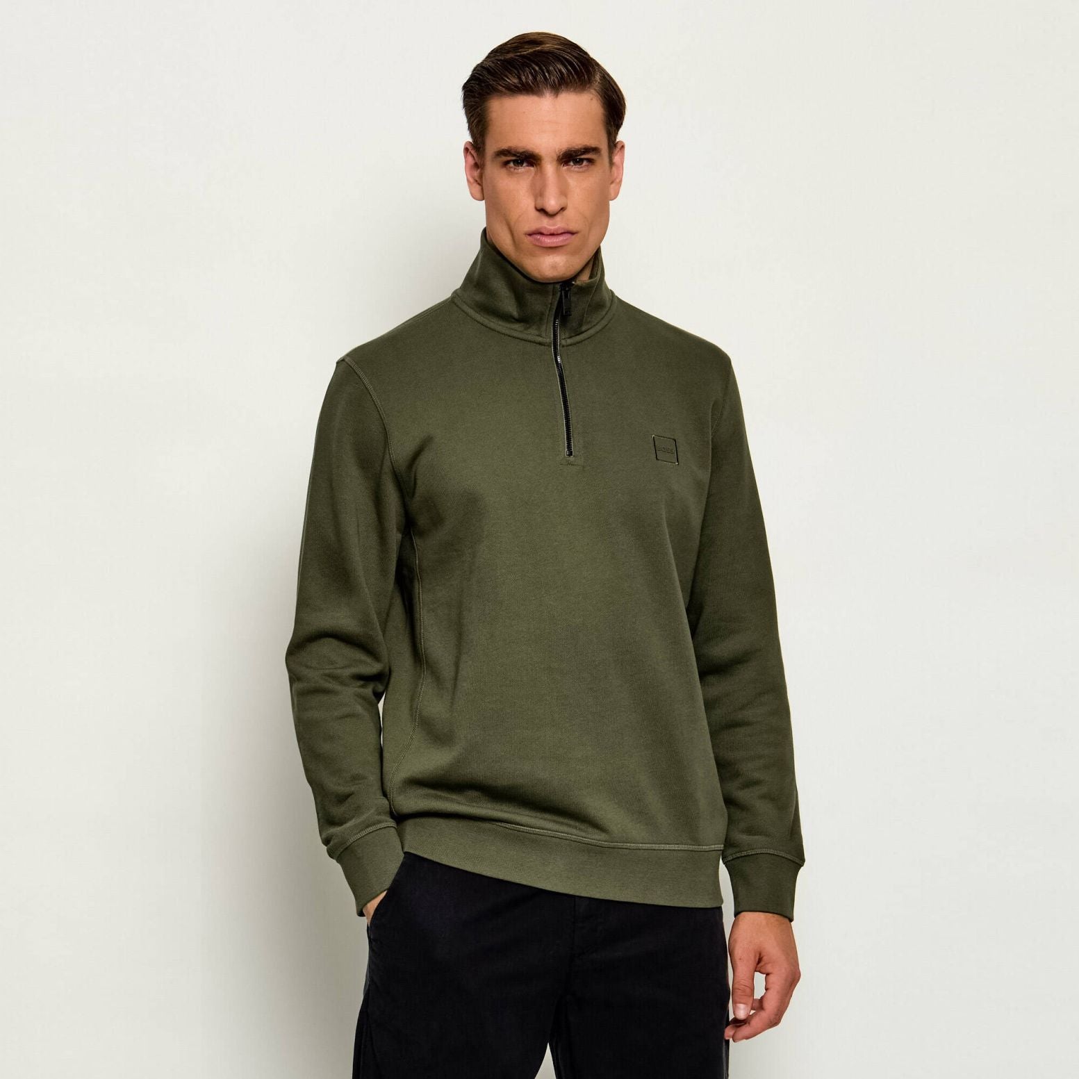 Boss Zetrust Half-Zip Pullover Dunkelgrün