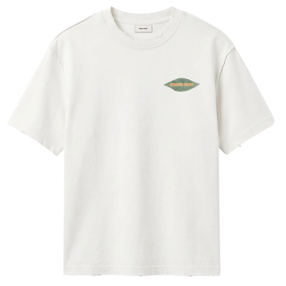 Bram’s Fruit Distressed Leaf T-shirt Off White