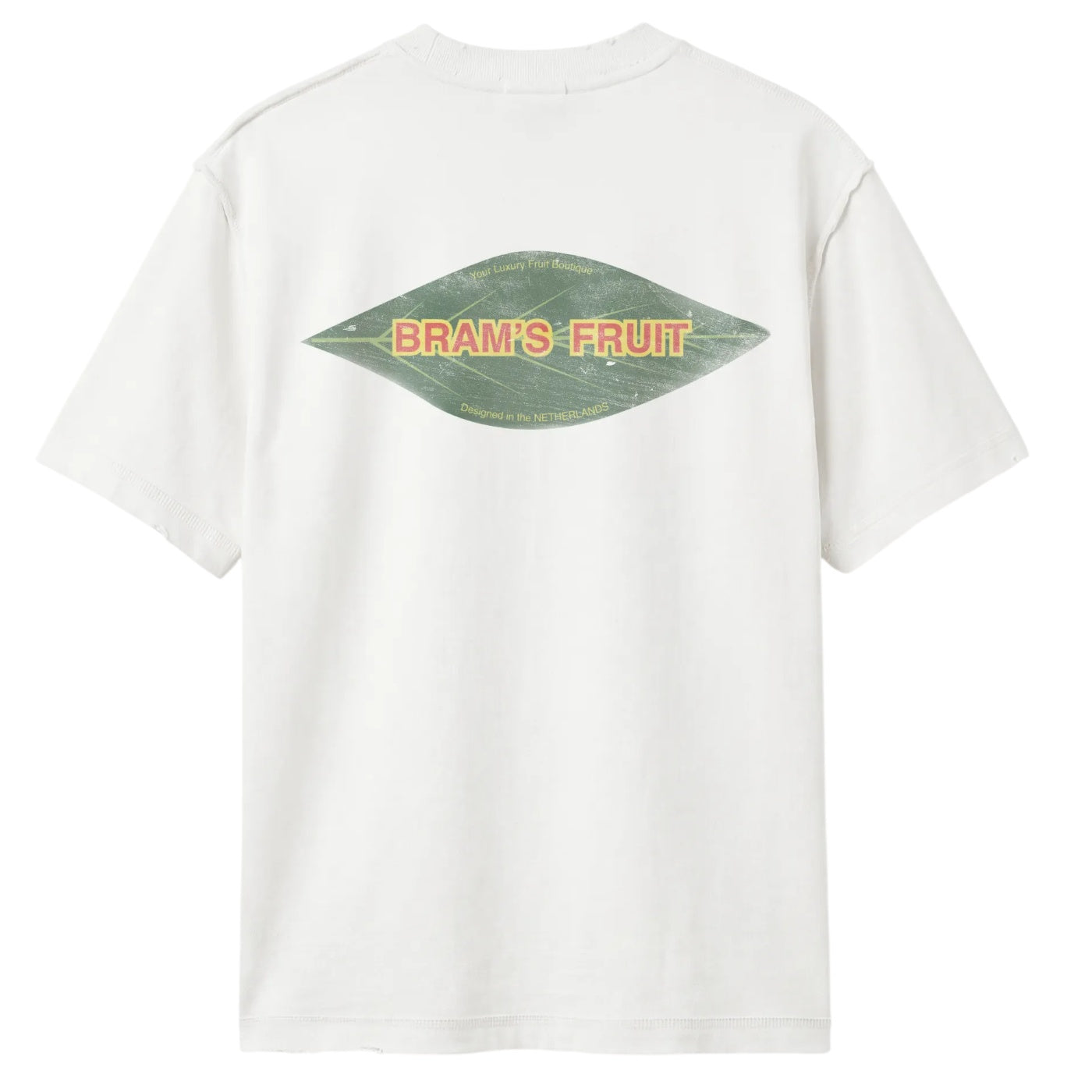 Bram’s Fruit Distressed Leaf T-shirt Off White
