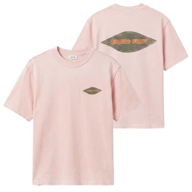 Bram’s Fruit Distressed Leaf T-shirt Roze