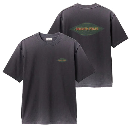 Bram’s Fruit Distressed Leaf T-shirt Zwart