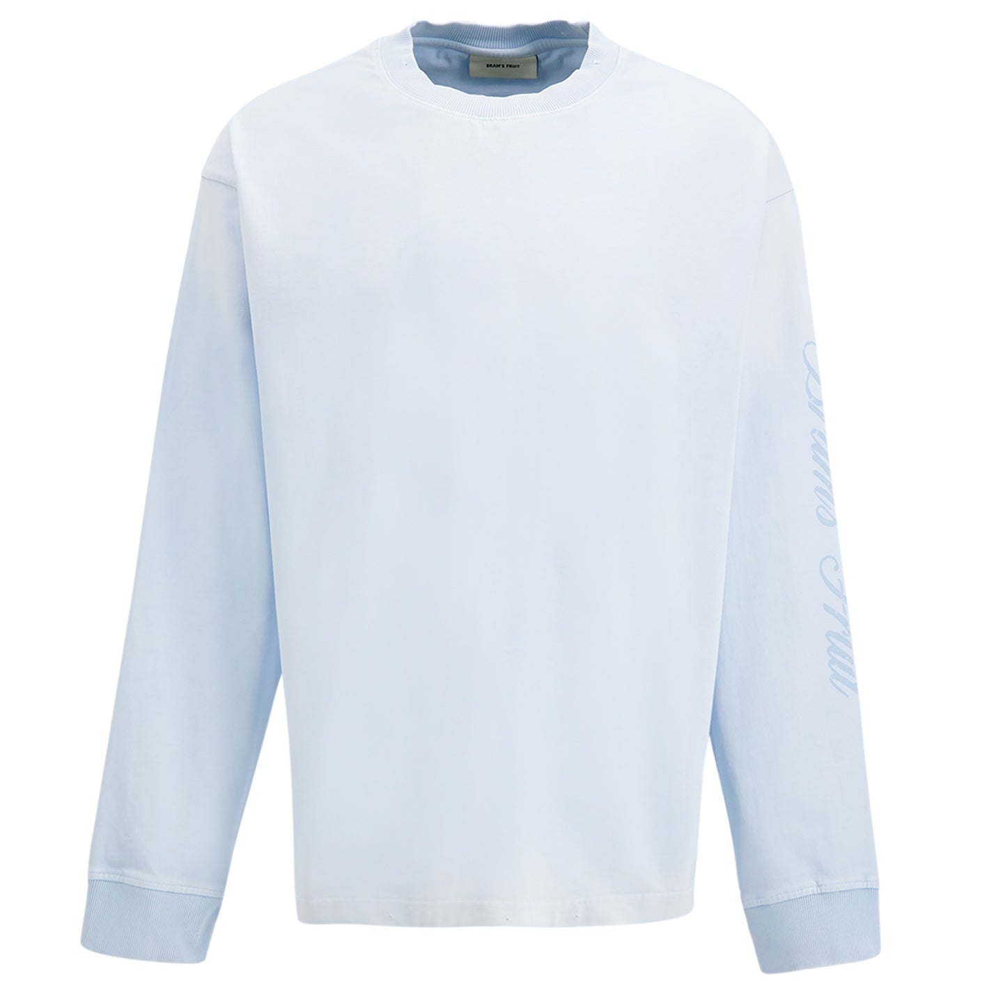 Bram’s Fruit Distressed Script Logo Longsleeve T-shirt Licht Blauw
