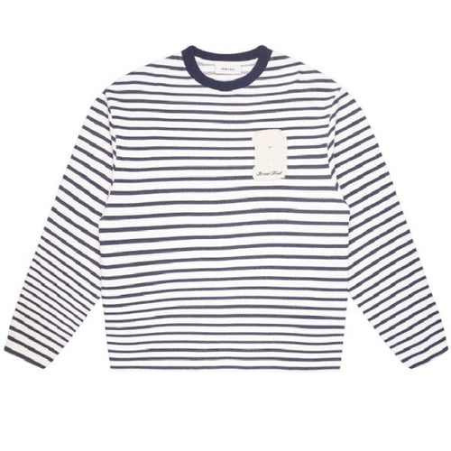 Bram's Fruit Varsity Striped Longsleeve T-shirt Wit/Navy