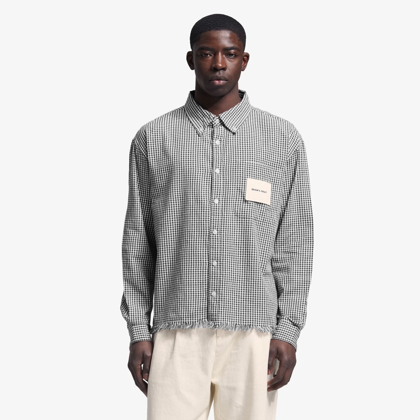 Bram’s Fruit Distressed Farmer's Hemd Schwarz