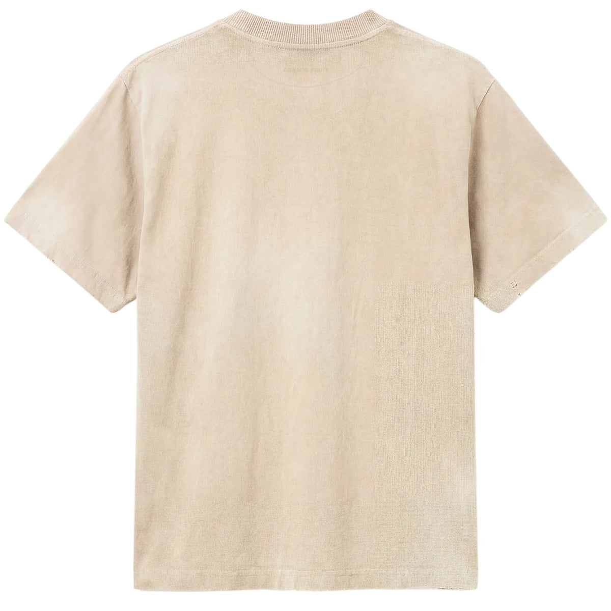 Bram’s Fruit Distressed Script Logo T-shirt Beige