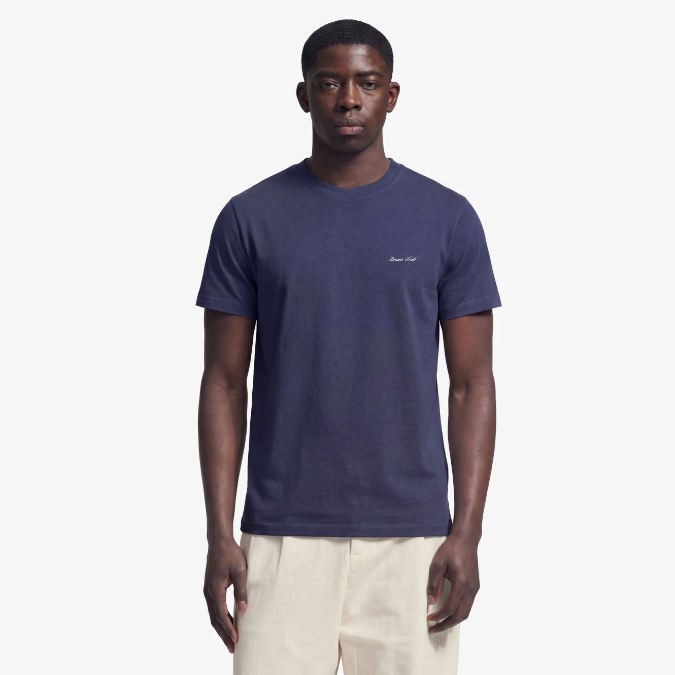 Bram’s Fruit Fitted Script Logo T-shirt Dunkelblau