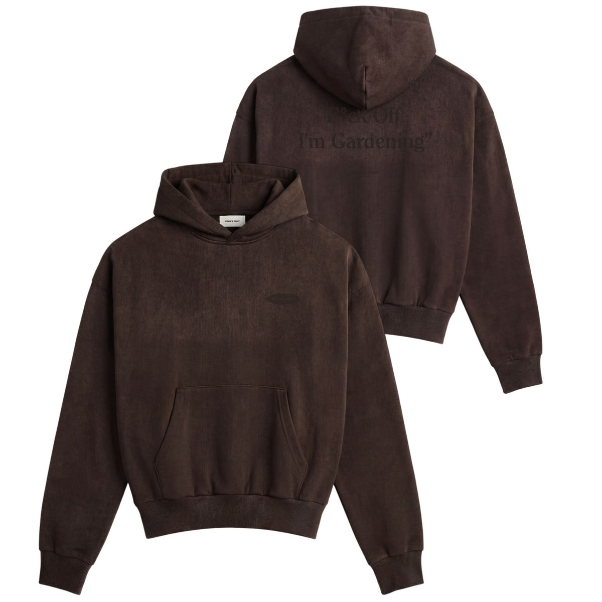 Bram’s Fruit Gardening Distressed Kapuzenpullover Braun