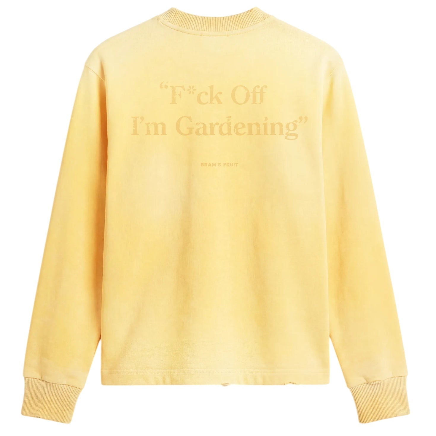 Bram’s Fruit Gardening Distressed Longsleeve T-shirt Gelb
