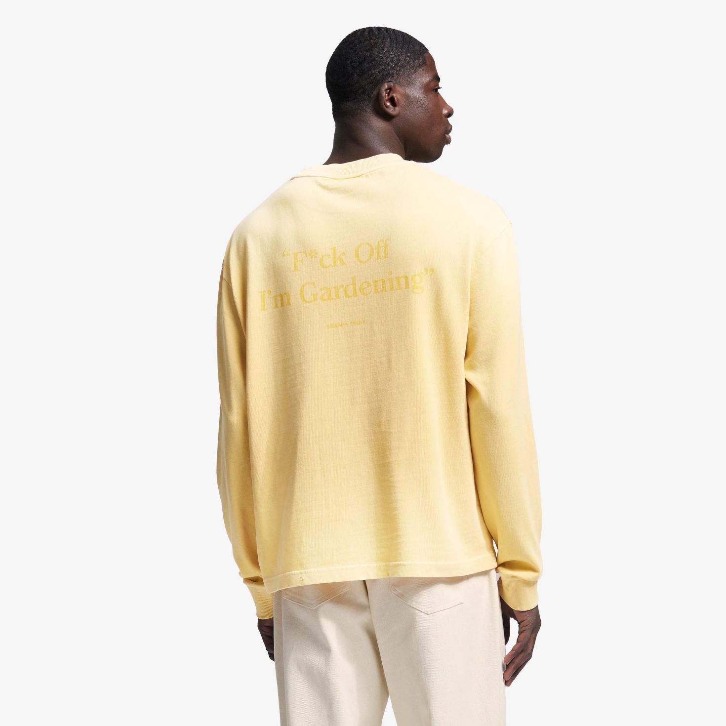Bram’s Fruit Gardening Distressed Longsleeve T-shirt Gelb