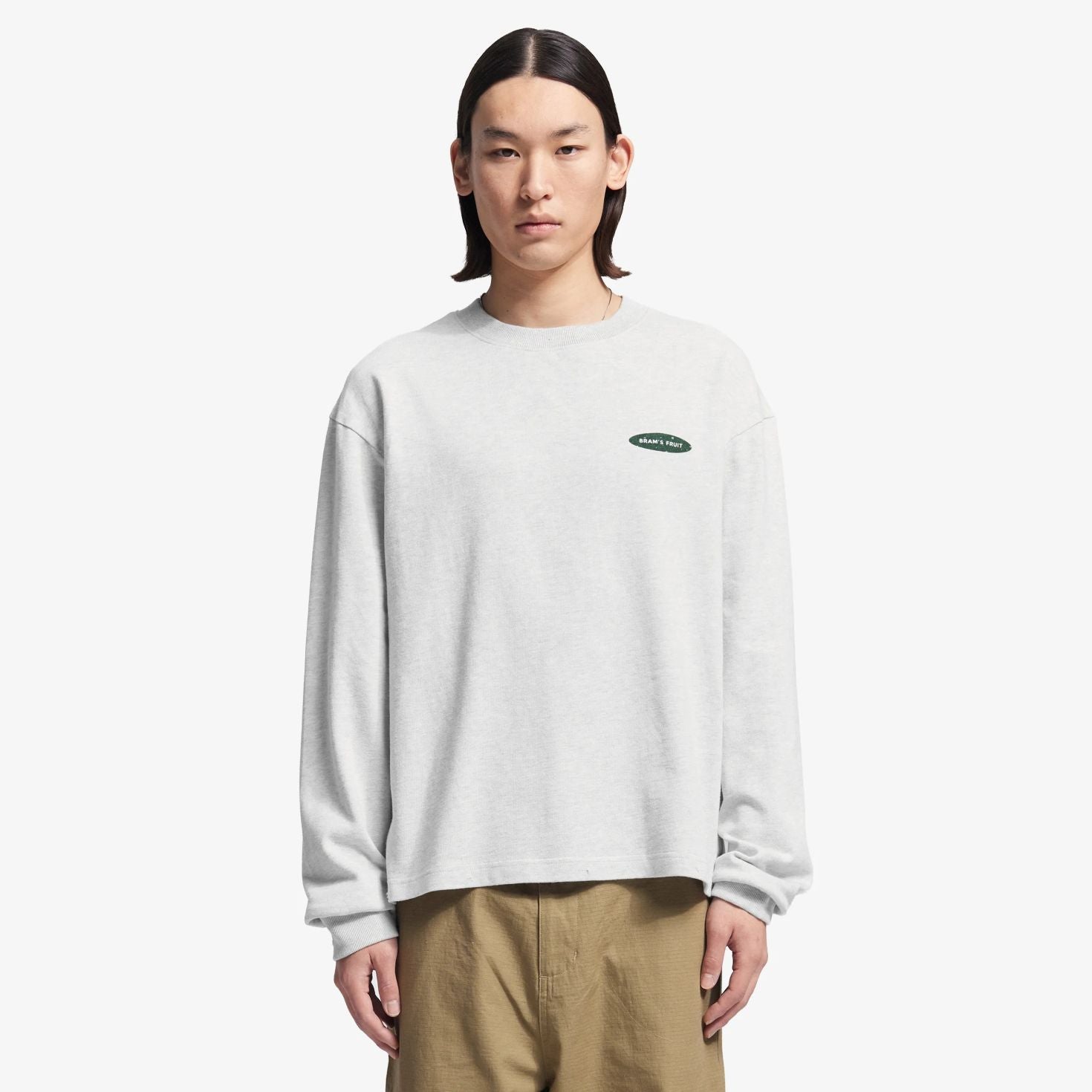 Bram's Fruit Gardening Distressed Longsleeve T-shirt Grau