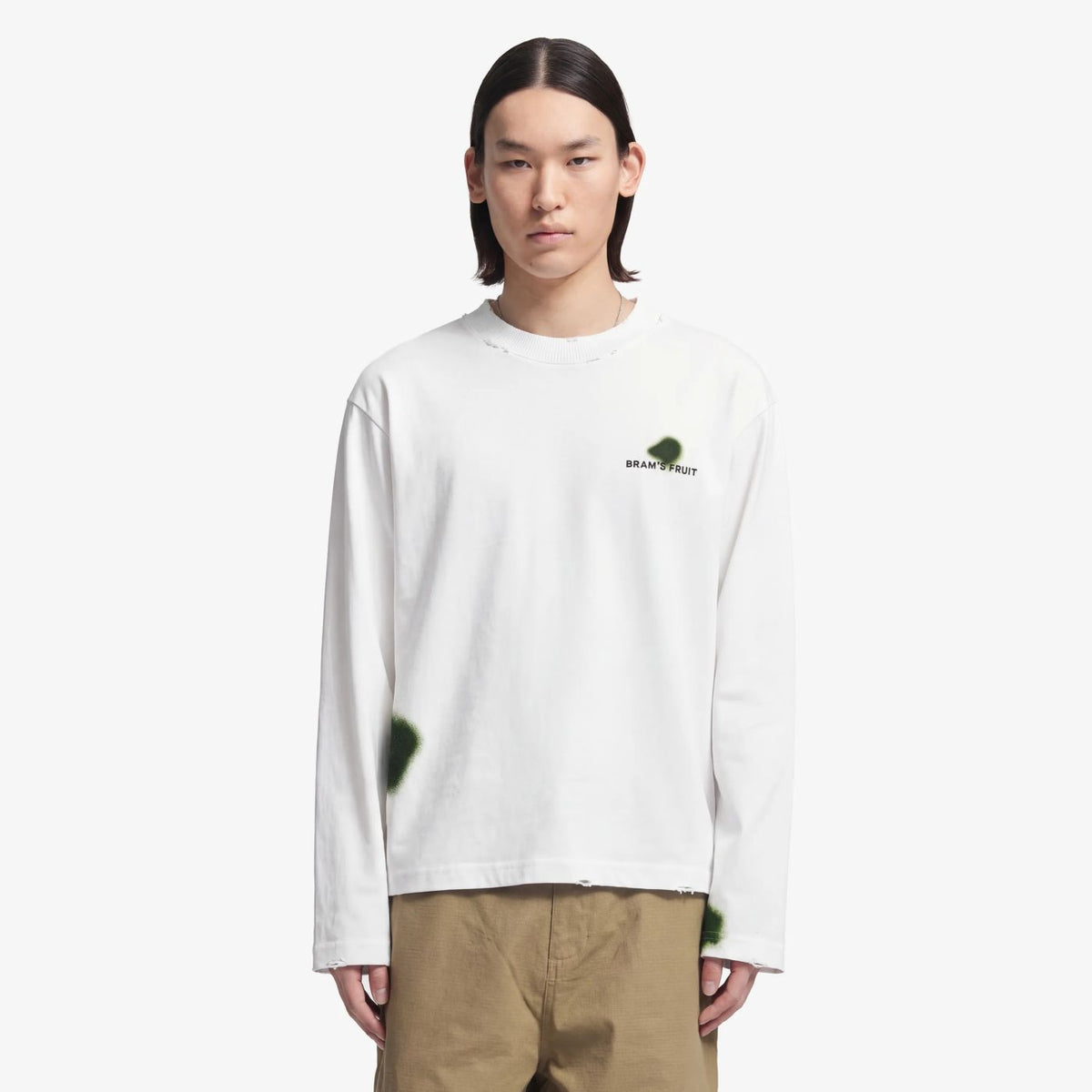 Bram’s Fruit Grass Stain Longsleeve T-shirt Weiß