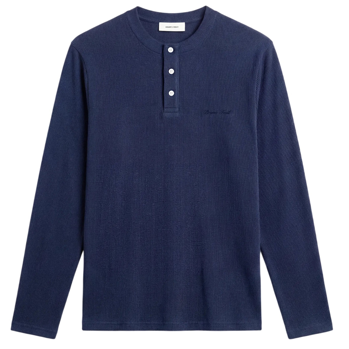 Bram’s Fruit Script Logo Henley Longsleeve T-shirt Dunkelblau