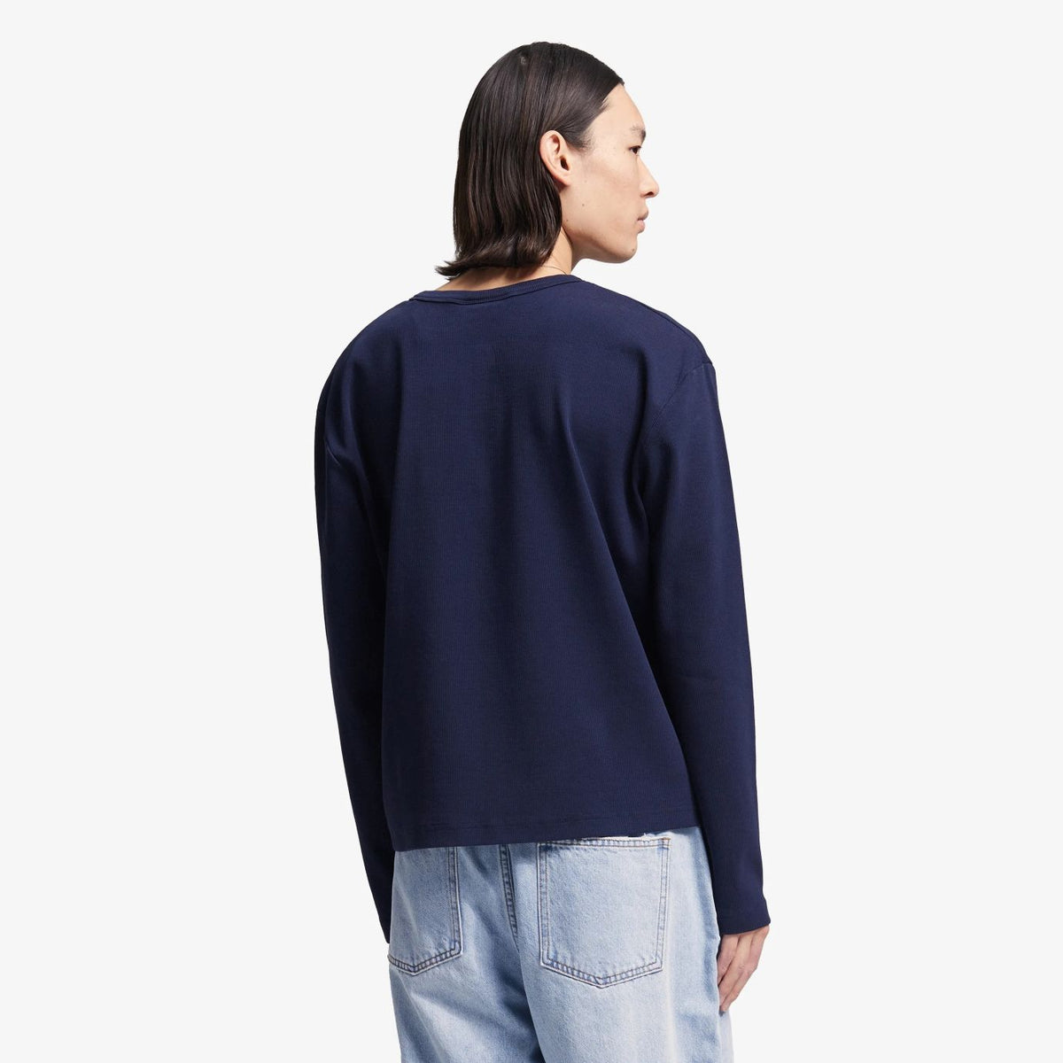 Bram’s Fruit Script Logo Henley Longsleeve T-shirt Dunkelblau