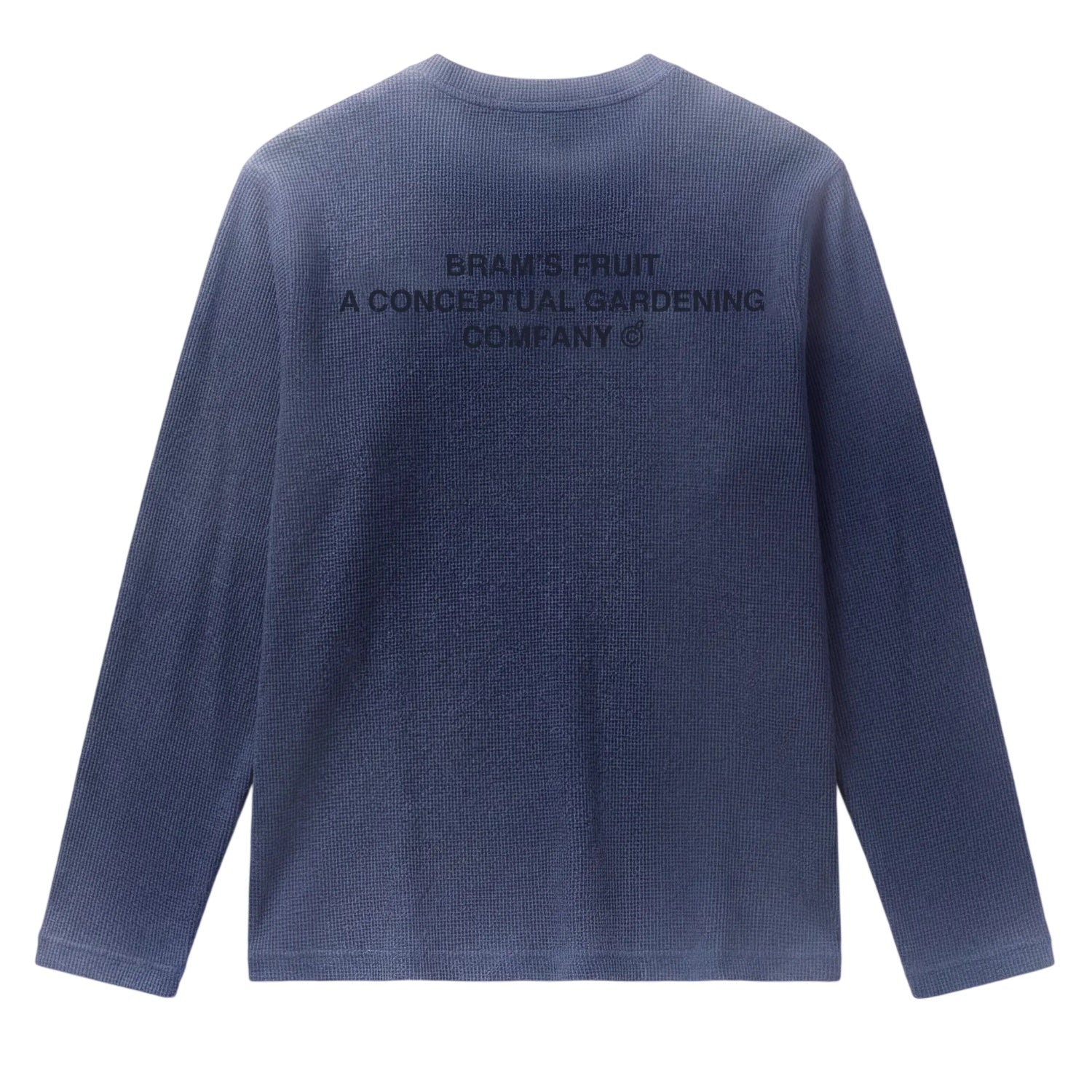 Bram’s Fruit Stamp Waffel-Langarm-T-shirt Dunkelblau