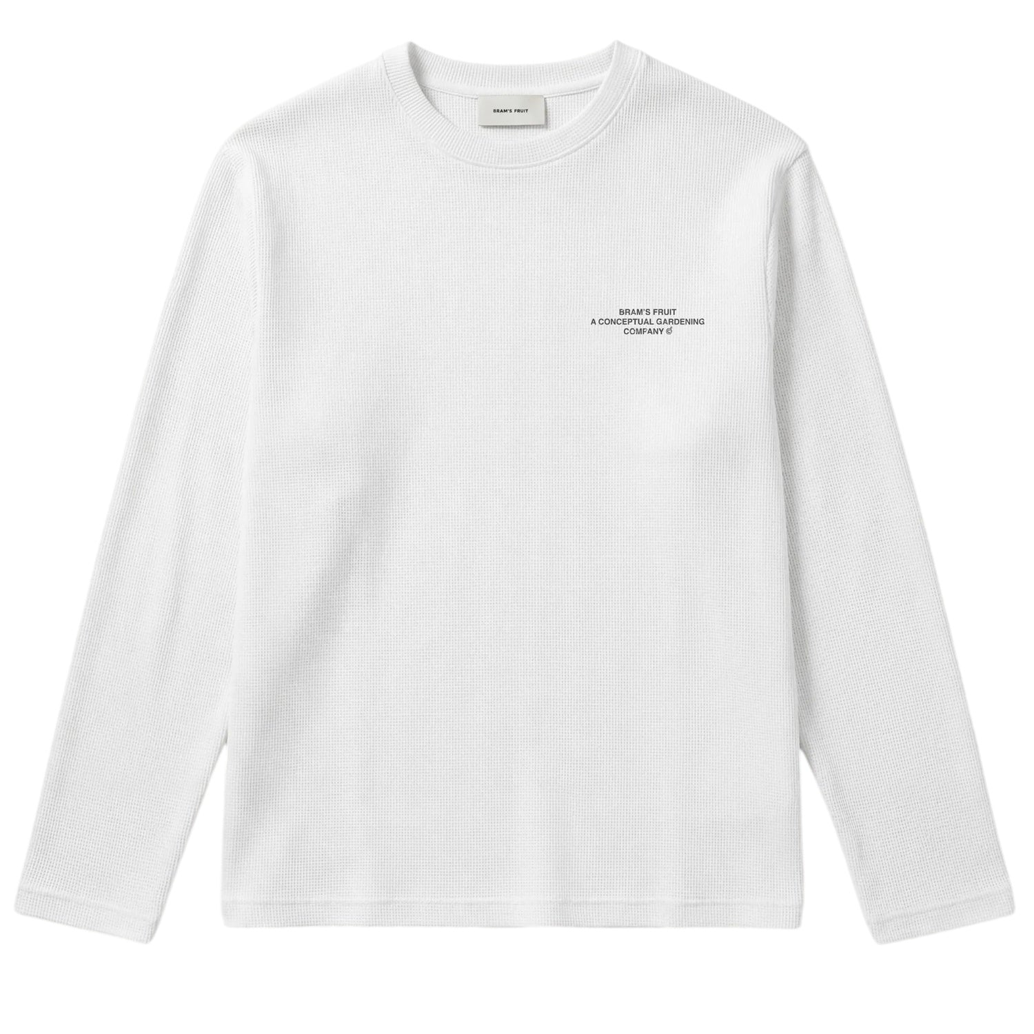 Bram’s Fruit Stamp-Waffel-Langarm-T-shirt Weiß